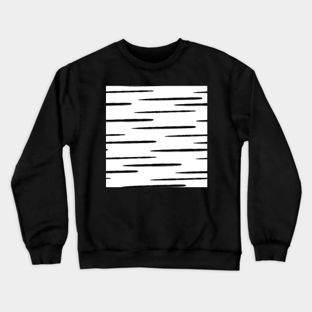 Black Stripes on White Crewneck Sweatshirt by OneLook